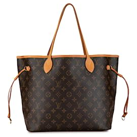 Louis Vuitton-Sac tote Neverfull MM Monogram Louis Vuitton marron-Marron