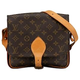 Louis Vuitton-Bolso cruzado Cartouchiere MM Monograma Louis Vuitton marrón-Castaño