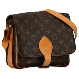 Louis Vuitton-Bolso cruzado Cartouchiere MM Monograma Louis Vuitton marrón-Castaño