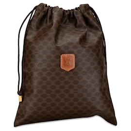 Céline-Brown Celine Macadam Drawstring Pouch-Brown