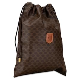 Céline-Brown Celine Macadam Drawstring Pouch-Brown