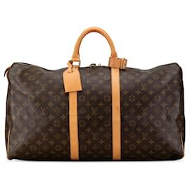 Louis Vuitton-Bolso de viaje Keepall 55 Monograma Louis Vuitton marrón-Castaño