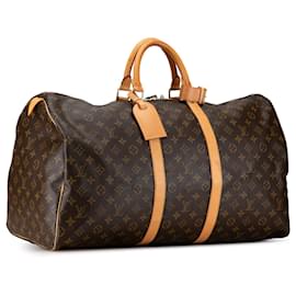 Louis Vuitton-Bolso de viaje Keepall 55 Monograma Louis Vuitton marrón-Castaño