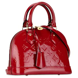 Louis Vuitton-Bolsa Alma BB em verniz monograma Louis Vuitton vermelha-Vermelho