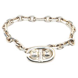 Silver Hermès Sterling Silver Chaine d Ancre Key Chain Silvery