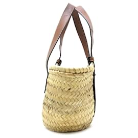 Loewe-Tan LOEWE Small Raffia Basket Tote-Camel