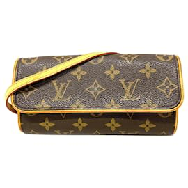 Louis Vuitton-Bolso cruzado Pochette Twin PM Monograma Louis Vuitton marrón-Castaño