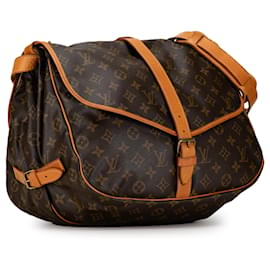 Louis Vuitton-Bolso cruzado Saumur 35 Monograma Louis Vuitton marrón-Castaño