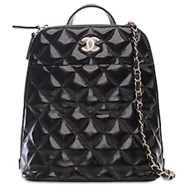 Chanel-Schwarzer glänzender Kalbsleder My Pocket Rucksack von Chanel-Schwarz