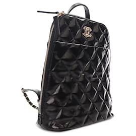 Chanel-Schwarzer glänzender Kalbsleder My Pocket Rucksack von Chanel-Schwarz