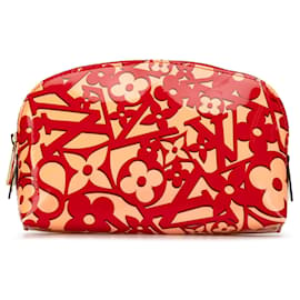 Louis Vuitton-Red Louis Vuitton Monogram Vernis Sweet Cosmetic Pouch-Red