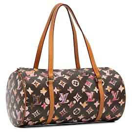 Louis Vuitton-Bolso Papillon 30 Monogram Aquarelle de Louis Vuitton Richard Prince en marrón-Castaño