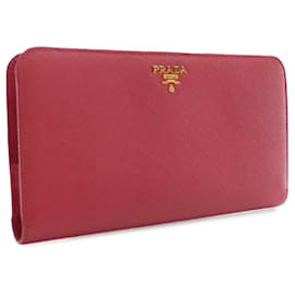 Prada-Red Prada Saffiano Zip Wallet-Red