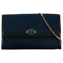 Dior-Blue Dior Oblique Chain Crossbody-Blue