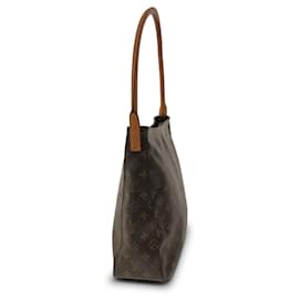 Louis Vuitton-Brown Louis Vuitton Monogram Looping GM Shoulder Bag-Brown