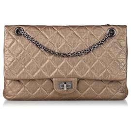 Chanel-Braune Chanel Reissue 228 Lammleder Doppelklappen Tasche-Braun