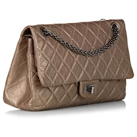 Chanel-Braune Chanel Reissue 228 Lammleder Doppelklappen Tasche-Braun