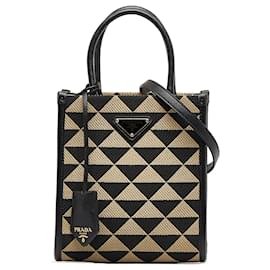 Prada-Brown Prada Mini Symbole Triangolo Satchel-Brown