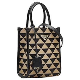 Prada-Brown Prada Mini Symbole Triangolo Satchel-Brown