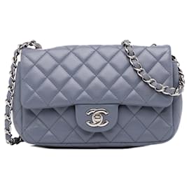 Chanel-Graue Chanel Mini Classic Lammleder rechteckige Umhängetasche mit einfacher Klappe-Kamel