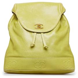 Chanel-Green Chanel Caviar Triple CC Backpack-Green