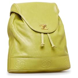 Chanel-Green Chanel Caviar Triple CC Backpack-Green