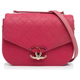 Chanel-Sac à main Cuba en cuir de veau rose Chanel Medium-Rose