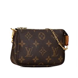 Louis Vuitton-Bolsa Mini Pochette Accessoires Monograma Louis Vuitton marrom-Marrom