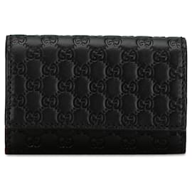 Gucci-Black Gucci Guccissima Key Holder-Black