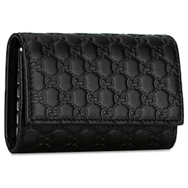 Gucci-Black Gucci Guccissima Key Holder-Black