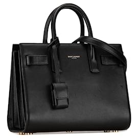 Saint Laurent-Black Saint Laurent Nano Leather Sac De Jour Satchel-Black