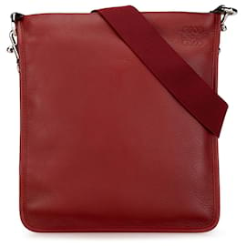 Loewe-Sac à bandoulière en cuir rouge avec anagramme LOEWE-Rouge