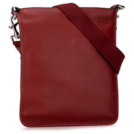 Loewe-Sac à bandoulière en cuir rouge avec anagramme LOEWE-Rouge