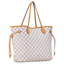 Louis Vuitton-Sac tote Neverfull MM Damier Azur Louis Vuitton blanc-Blanc