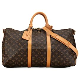 Louis Vuitton-Bolso de viaje Keepall Bandoulière 50 Monograma Louis Vuitton marrón-Castaño