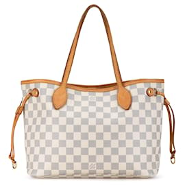 Louis Vuitton-Sac tote PM Neverfull Damier Azur Louis Vuitton blanc-Blanc