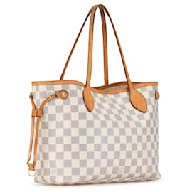 Louis Vuitton-Sac tote PM Neverfull Damier Azur Louis Vuitton blanc-Blanc