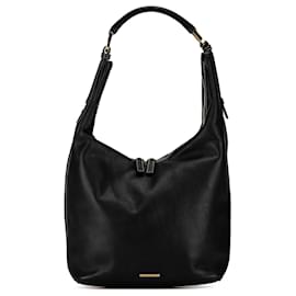 Gucci-Black Gucci Leather Shoulder Bag-Black