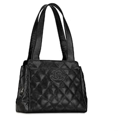 Chanel-Sac à main en caviar noir Chanel CC-Noir