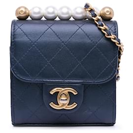 Chanel-Blue Chanel Mini Chic Pearls Crossbody-Blue