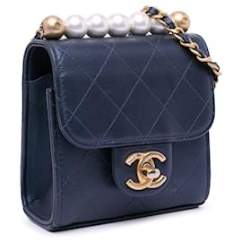 Chanel-Blue Chanel Mini Chic Pearls Crossbody-Blue