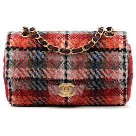 Chanel-Orange Chanel Mini Rectangular Classic Tweed Flap Crossbody Bag-Orange