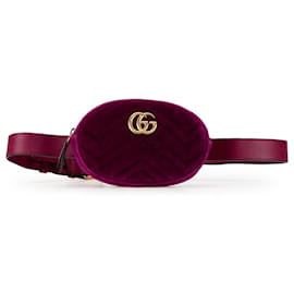 Gucci-Purple Gucci GG Marmont Matelasse Velvet Belt Bag-Purple