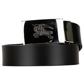 Black Burberry Leather Belt Black