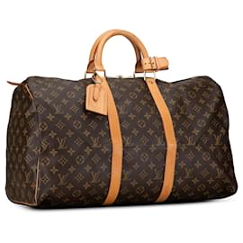 Louis Vuitton-Bolso de viaje Keepall 50 Monogram Louis Vuitton marrón-Castaño