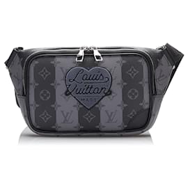 Louis Vuitton-Bolsa sling modular com listras Monogram Eclipse preta Louis Vuitton-Preto