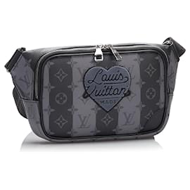 Louis Vuitton-Bolsa sling modular com listras Monogram Eclipse preta Louis Vuitton-Preto