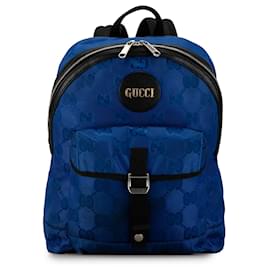 Gucci-Blue Gucci GG Nylon Off The Grid Backpack Crossbody Bag-Blue