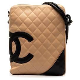 Chanel-Braune Chanel Lammleder Cambon Linie Umhängetasche-Braun