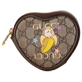 Gucci-Brown Gucci GG Supreme Bananya Coin Purse-Brown